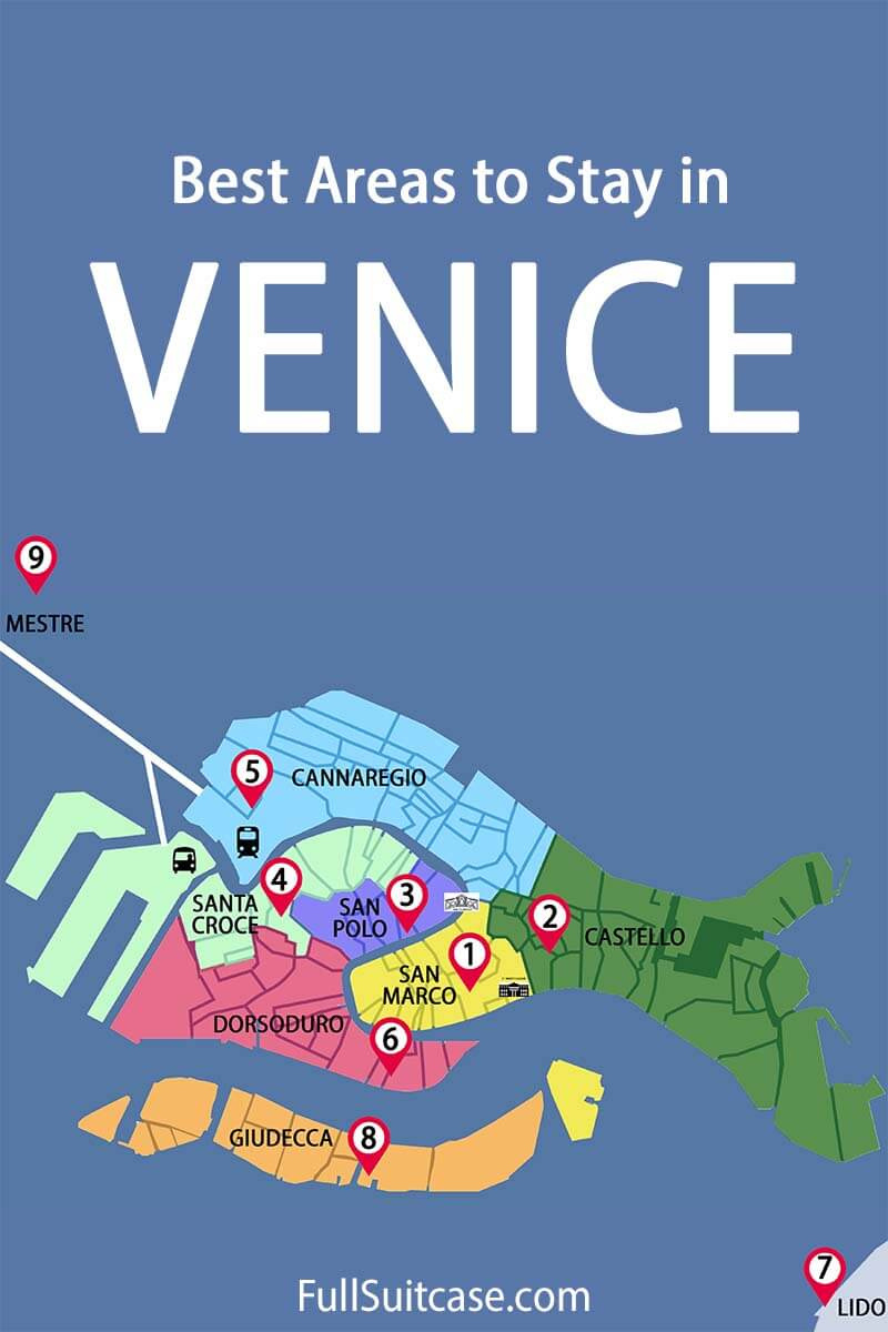 Where To Stay In Venice: Best Areas For First Visit (+Map &amp;amp; Tips) with Map of Venice Italy Neighborhoods