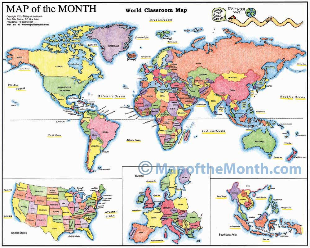 World (Countries Labeled) Map with regard to Labeled Map Of The World Printable