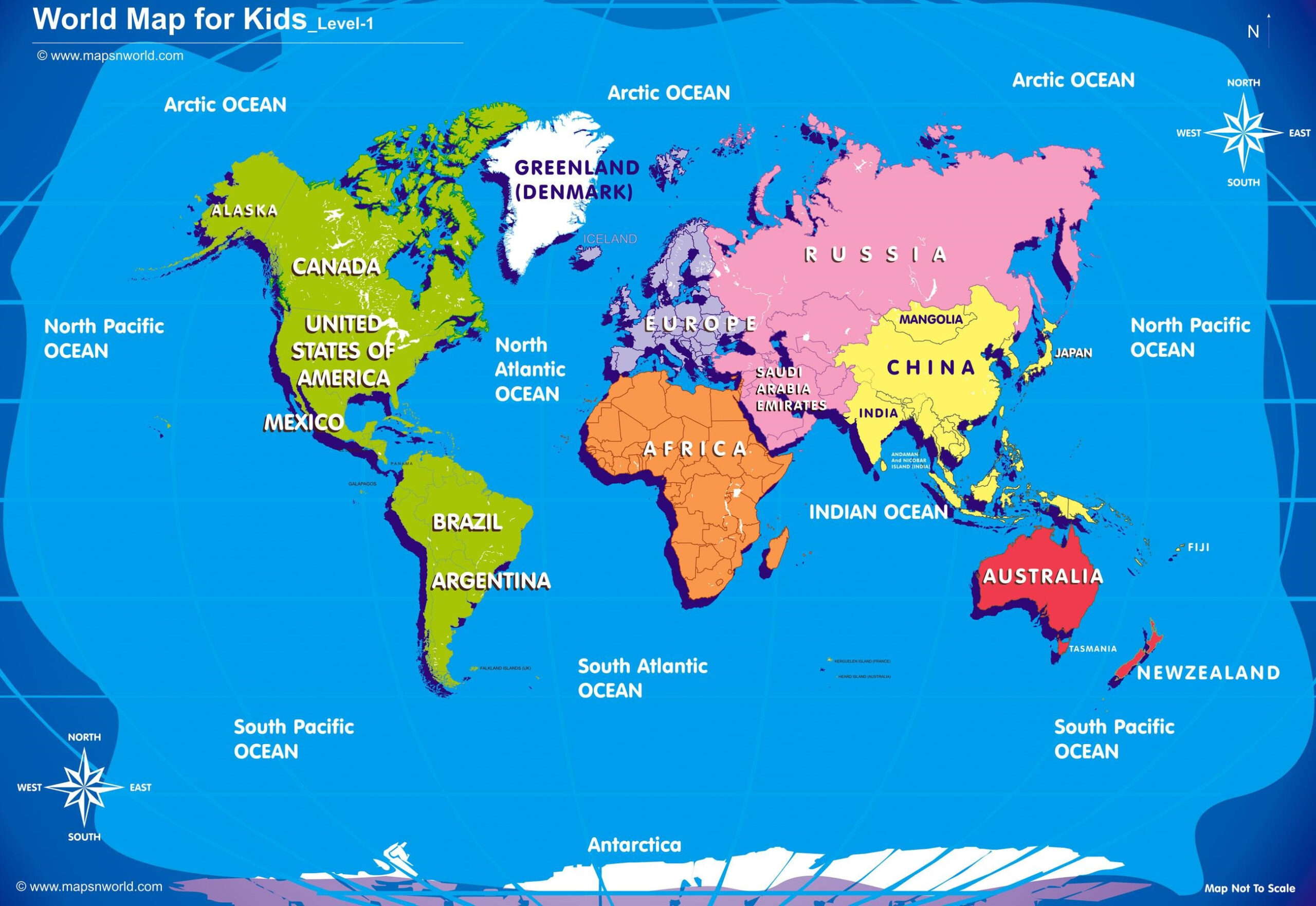 world map kids printable for free printable world map for kindergarten scaled World Map Kids Printable for Free Printable World Map For Kindergarten