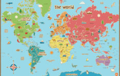 World Map Kids Printable in Free Printable World Map For Kindergarten
