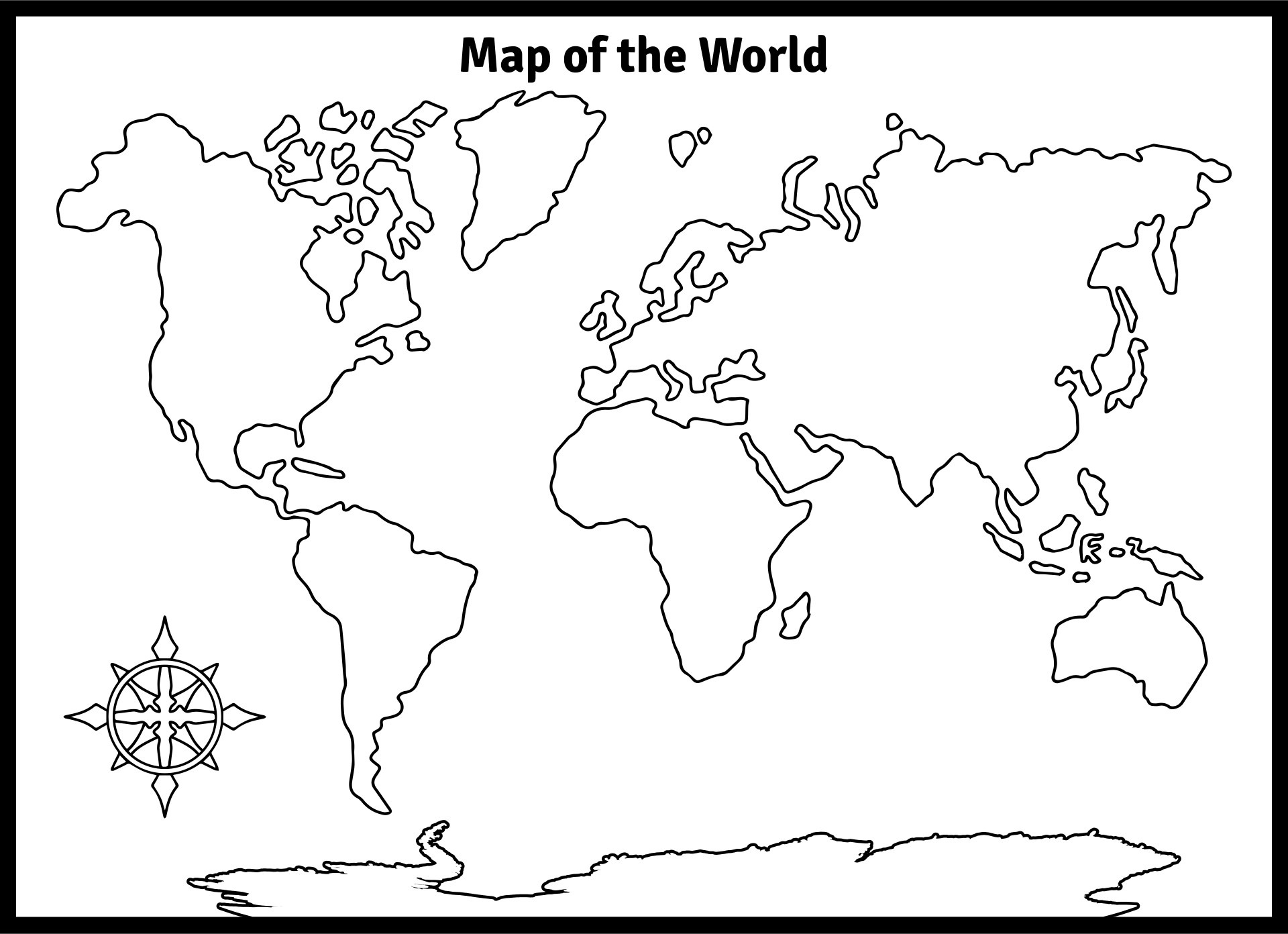World Map Outline Black And White Stock Photos &amp;amp; Images - Alamy intended for Blank World Map Printable Black and White