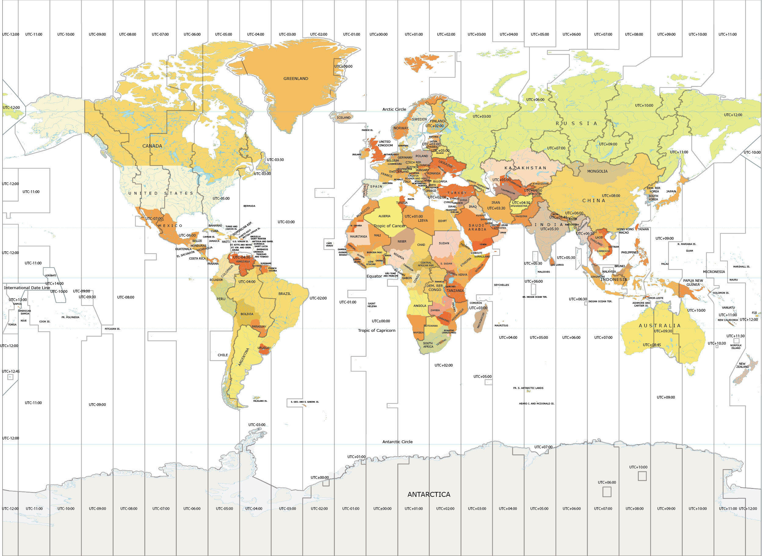World Time Zone Map - Gis Geography with North and South America Time Zones Map