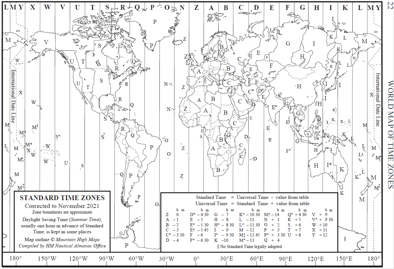 World Time Zone Map intended for Map Of World Time Zones Printable