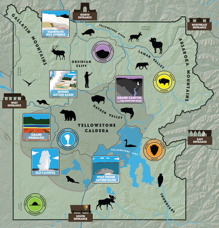 Printable Maps of Yellowstone National Park Printable Maps of Yellowstone National Park
