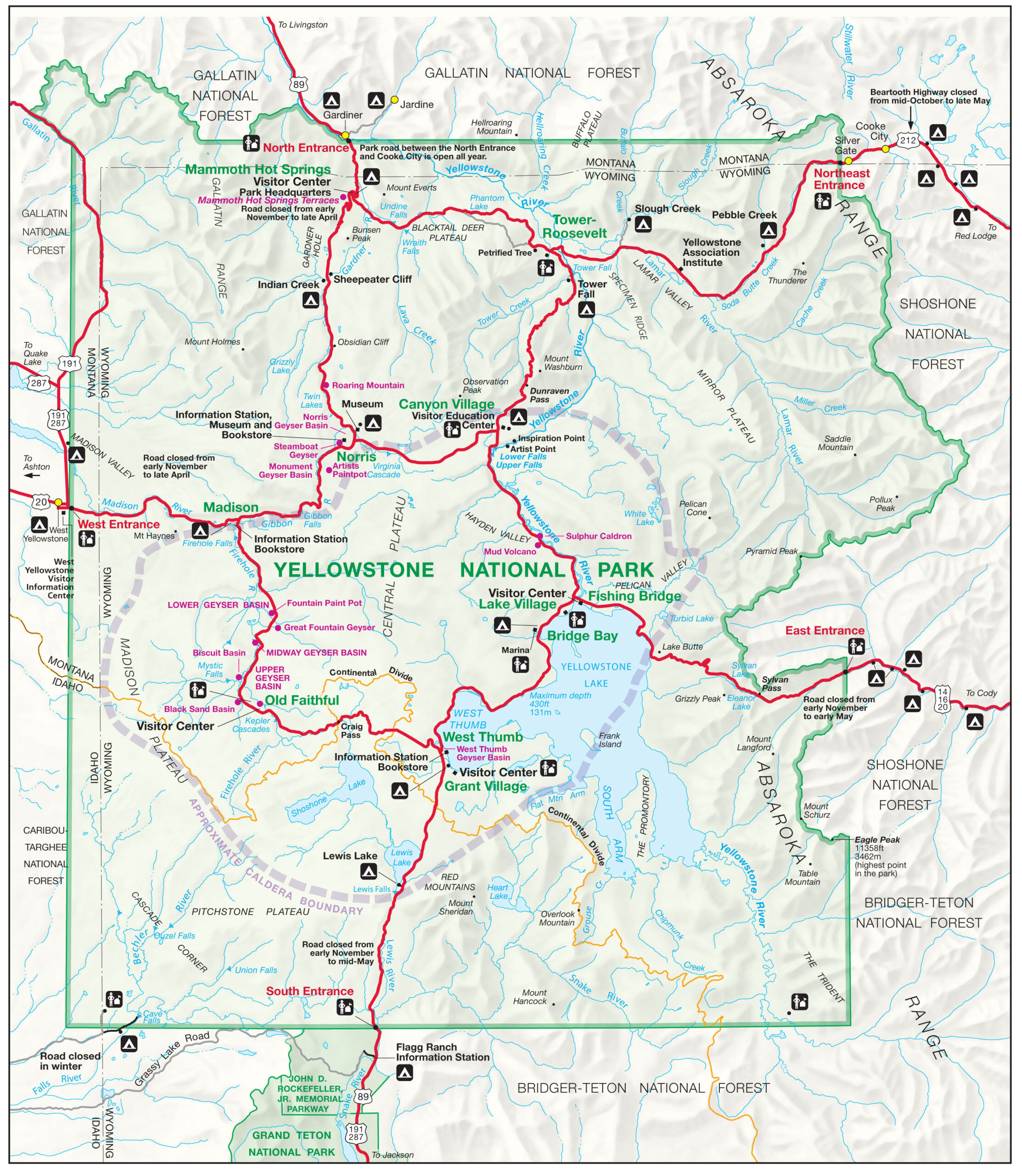 Yellowstone National Park - Official Park Map - Yellowstone Maps with regard to Printable Maps of Yellowstone National Park